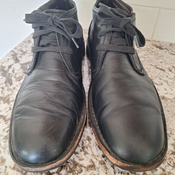 John Varvatos Black Leather Chukka size 10.5M - Picture 1 of 12